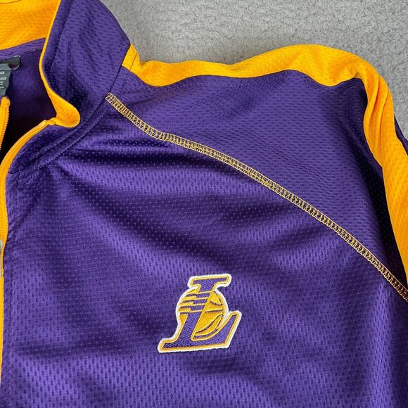 LA Lakers Sweater Mens XXL Purple Yellow 1/4 Zip Long Sleeve Athletic Jacket - Picture 3 of 12